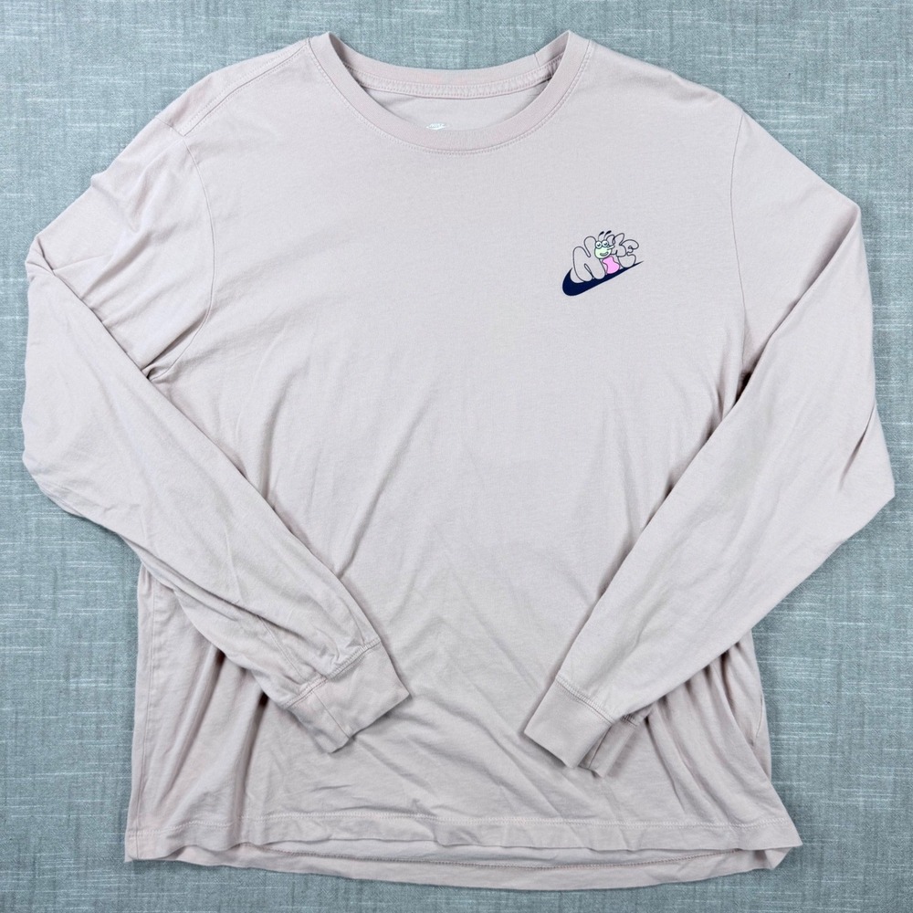Nike Have a Nike Day Long Sleeve Graphic T-Shirt Pink XL Retro Psychedelic Van